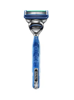 Aqua-Grip, Razor With Cartridges, Blue