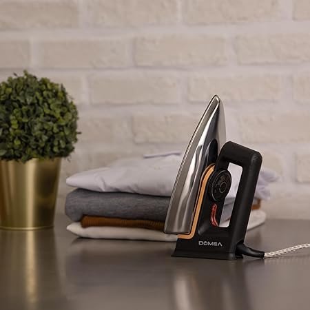 DOMEA 1000 Watts Light Weight Dry Iron With Non-Stick Teflon Coating Plate| Adjustable Thermostat | Elegant Design, Suitable For All ClothTypes, For Fast Ironing, Home Indoor Use| 2 Years Warranty