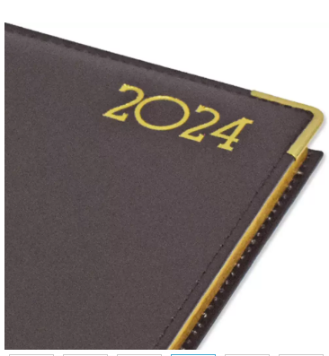 FIS A4 Golden Diary 2024 (English) Chocolate - FSDI44EG24CH
