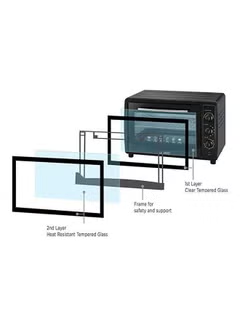 Toaster Oven with Double Glass Black 45Liters