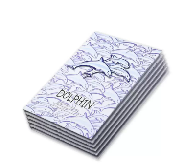 FIS Pack Of 5 Hard Cover Notebook, 96 Sheets A4 Dolphin Design 2 -FSNBHCA496-DOL2