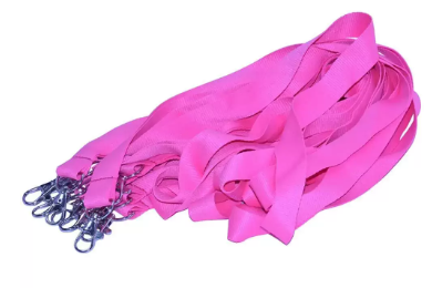 10-Piece FIS Neon Color Flat Lanyards with Metal Hook, Neon Rose Color, 2x90cm - FSNANROSE/10