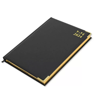FIS Golden Executive Daily Diary 2024 (Arabic/English) Black - FSDI88AEG24BK
