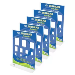 FIS Sign Holder, Up Right Double Sided, 182X257 Mm Pack of 5 Pieces -FSNA182X257-5
