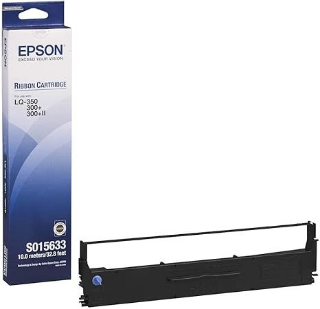 Epson LQ-300+, 300+ii, 350 Black Ribbon Cartridge (S015633)