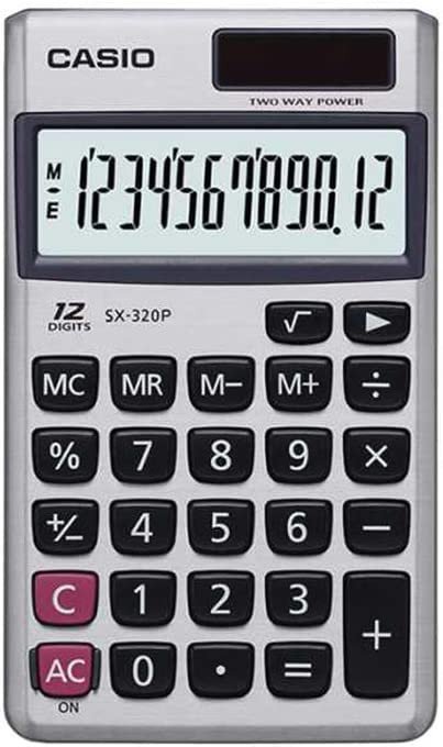 Casio SX-320P-W Portable Calculator (Grey)