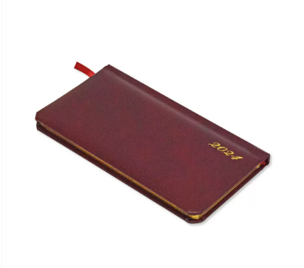 FIS 2024 Slim Diary Bonded Leather English 1-Side Padded Maroon - FSDI52EGB24MR