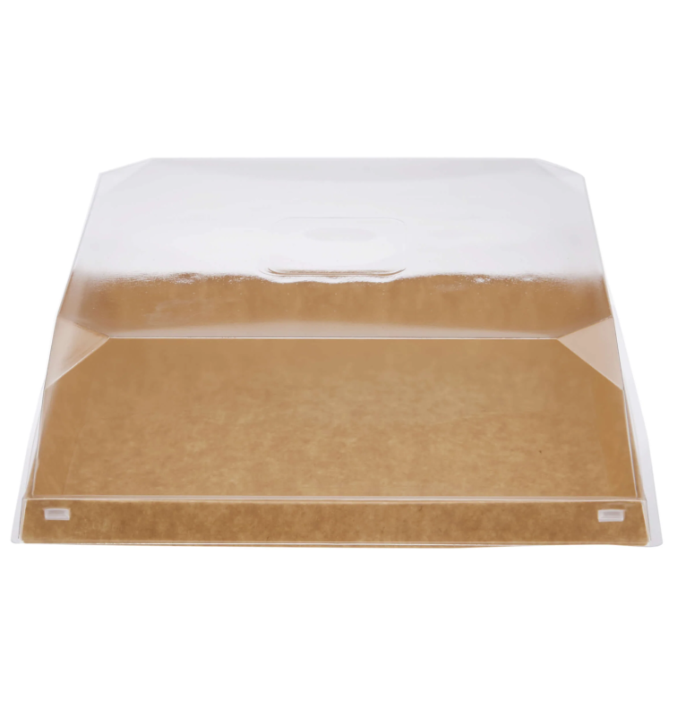 Paper Pastry Containers With Clear Lid(23x23x8.3 Cm)250 Pieces