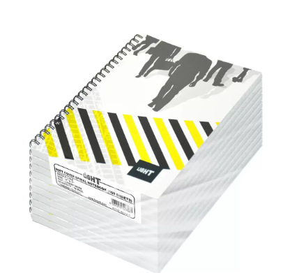 Light LINB971801S Spiral Single Line Notebook - Pack of 10 Pieces (100 Sheets Each, 9X7in)