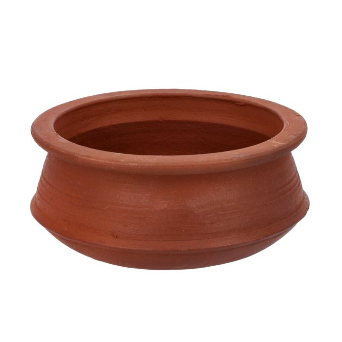 Deep Fish Curry Pot, Handmade Clay Cookware, RF10577 | Can Be Used On Gas Stove Or Open Fire | Earthen Handi/ Mitti Ke Bartan/ Clay Pot For Cooking & Serving