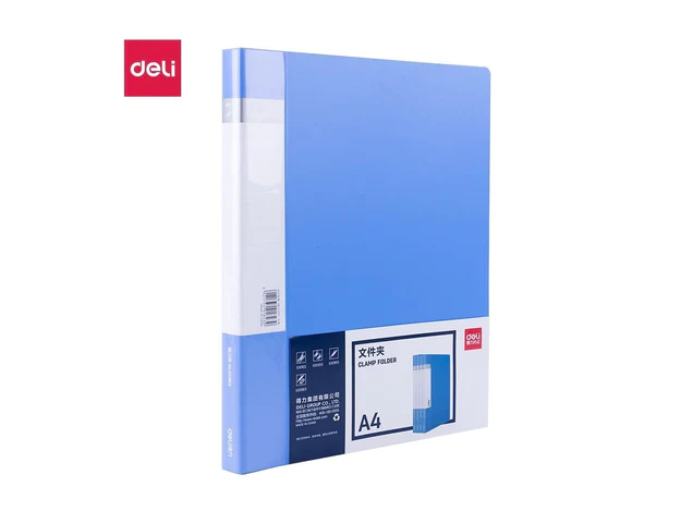 Deli 5301 Single Spring Clip Plus Pocket, A4 Size, Assorted Color