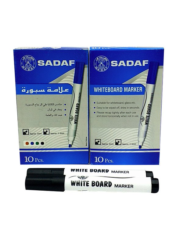 SADAF WHITE BOARD MARKER 2MM BLACK,BLUE,GREEN,RED (BULLET TIP)