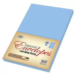 FIS Laid Paper Envelopes Peel & Seal, Pack of 50 Pcs. Blue Color, 10 x 7 Inch, 100 GSM - FSEE1033PBBL50