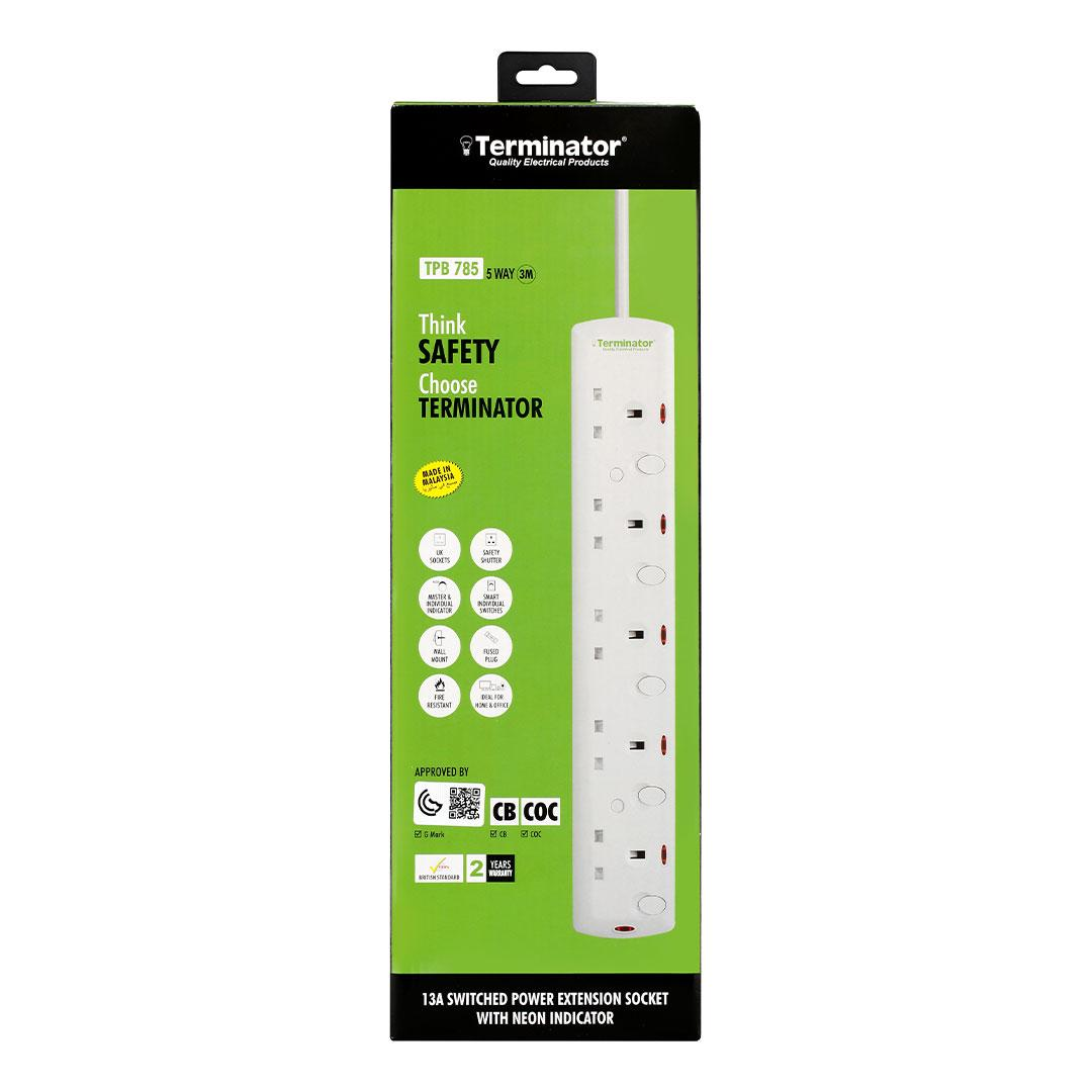 5 Way UK Power Extension Socket