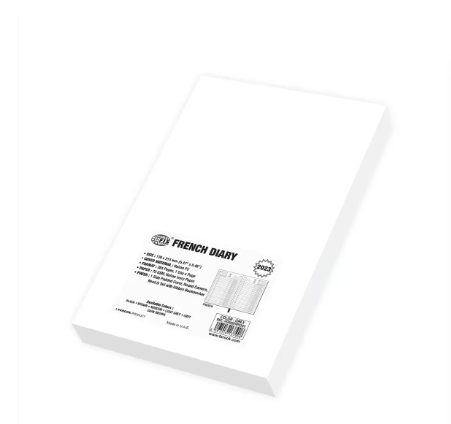 FIS French Diary 2023, PU 1-Side Padded, Round Corner, Grey - FSDI29FRP23GY