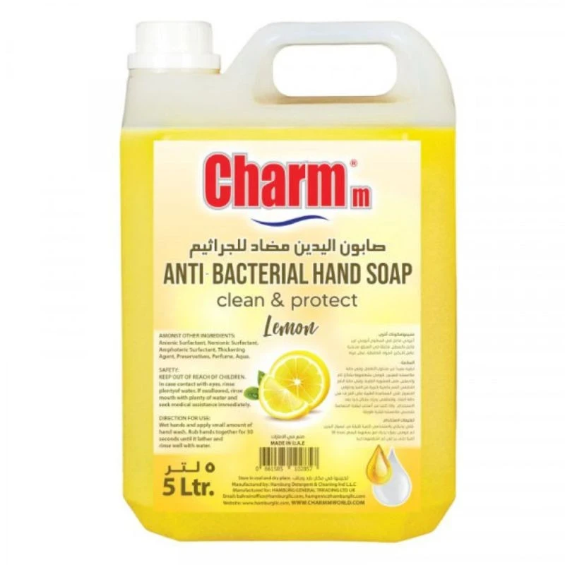 Charmm Antibacterial Hand Wash Lemon 5 Lt