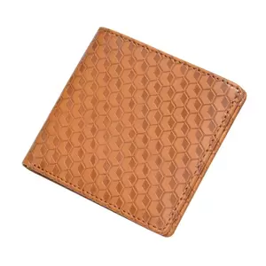 FIS Italian PU Bifold Design Wallets Polyurethane For Men, ID Card Window, 6 Card Slots, 2 Sideways Pockets, Divided Bill Compartments, Brown Colour, Closed Size 100 x 105 mm - FSPQBRD3