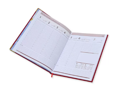 FIS Executive Diary 2024 Red (Arabic/English/French) 1-Week at a glance, FSDI33AE24RE