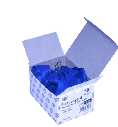 10-Piece FIS Lanyard Blue with Metal Hook & Safety Buckle, 2X90cm - FSNASBL/10