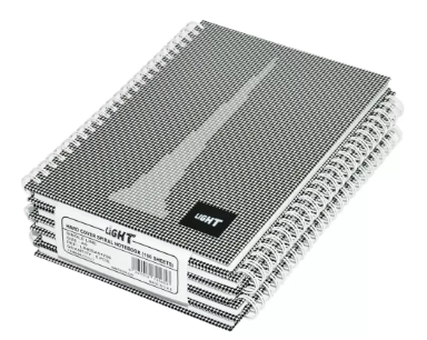 5-Piece Light Spiral Hard Cover Notebook Single Line A5, 100-Sheets - LINBSA51706