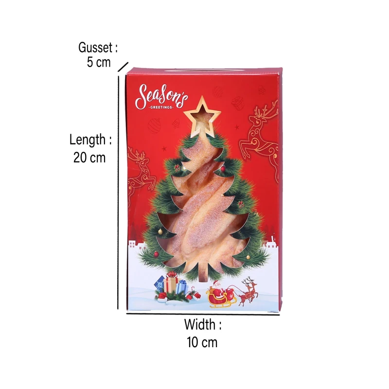 Christmas Cake Box With window 10 Pieces