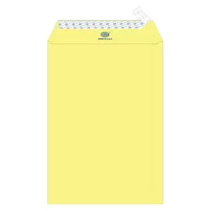 FIS Color Envelopes, Peel & Seal, Pastel Yellow Colors, Pack of 50 Pcs. 9 x 6 inch, 80 GSM - FSEC8032PY50
