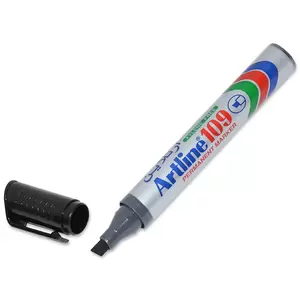 Artline Marker, Ek-109 Pack of 12, 2.0-5.0mm, Pack of 12, Chisel, Black - ARMK109BK