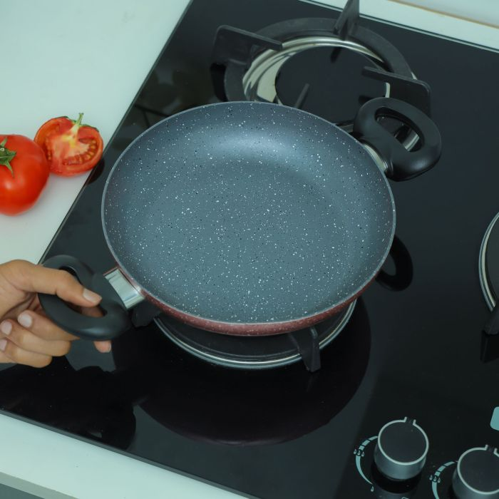 Mini Pan, Sturdy & Soft Touch Bakelite Handle, RF10854 | 22cm Premium Quality Aluminium & Durable Granite Coating Pan | Ideal For Veggies, Curry, Sweet, Meat, Seafood