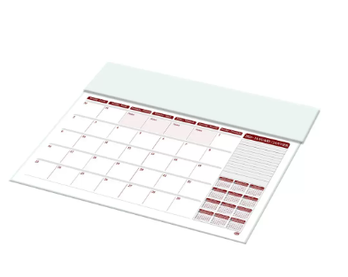 FIS Year Planner 2023 (English/French) PVC Desk Blotter, White - FSDK2EF23WH