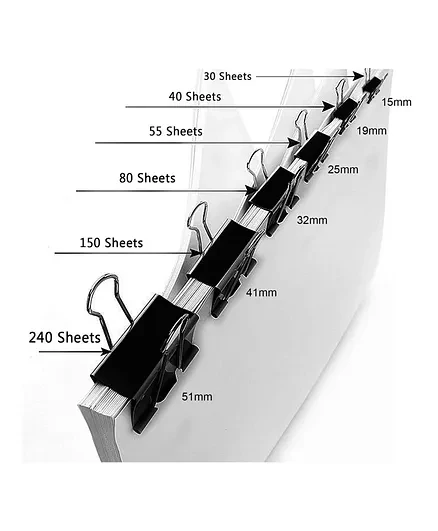 Maxi Binder Clip 51mm Black - 12 Pieces/Box