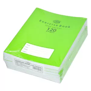 FIS Exercise Books 5 mm Square with Left Margin, 120 Pages, Pack of 12 Pieces, 16.5 x 21 cm Size - FSEBSQ05120N