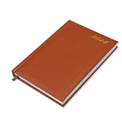 FIS 2024 International Diary A5 7-Languages Vinyl 1-Side Padded Brown - FSDI136-7V24BR