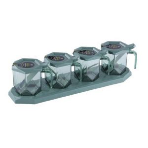 Royalford 4 Pcs Spice Jar Set - Acrylic - Assorted
