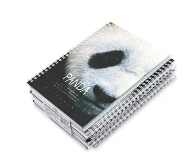 FIS Pack Of 5 Spiral Hard Cover Notebook, 96 Sheets A5 Panda Design 4 -FSNBSHCA596-PAN4