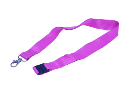 10-Piece FIS Neon Flat Lanyard Purple with Metal Hook & Safety Buckle, 2X90cm - FSNASNPU-10