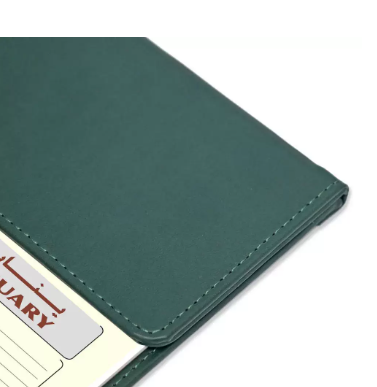 FIS Year Planner 2024 (Arabic/English) Italian PU with Desk Blotter, Green - FSDKPUBAE24GR