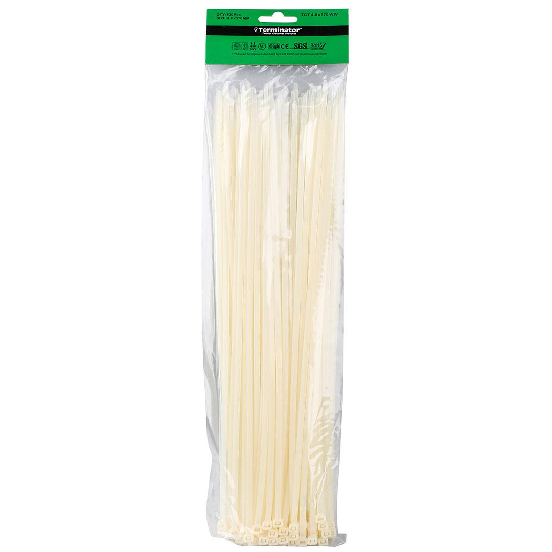Cable Ties In White Colour (100Pcs In Bag)