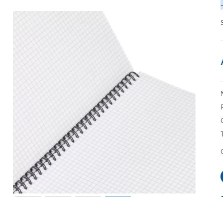 FIS PP Spiral Note Book, Size A4, 5mm Square, 100 Sheets, Black - FSNBA45PPBK