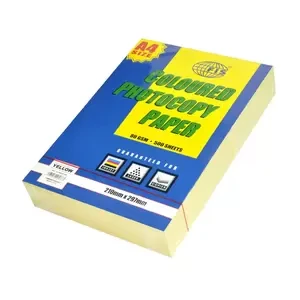 FIS Pastel Color Photocopy Paper, 500 Sheets, 80 gsm, Pastel Yellow Color, A4 Size - FSPWA4YLNE