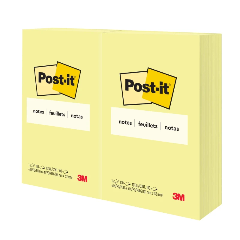 3M Post-It Notes Canary Yellow 659 4inX6in (101mmx152mm)