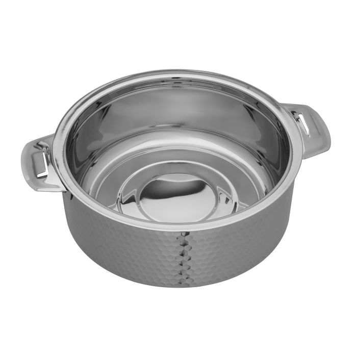 Reeva Hammered Double Wall Stainless Steel Hot Pot, RF10537 | Firm Twist Lock | Strong Handles | Steel Serving Pot, Steel Chapati Storage Box, Roti Serving Pot