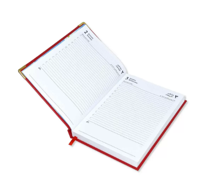 Fis 2024 A5 Diary,Gold Corenrs, (Arabic/English) Vinyl 1Side Padded Red -FSDI22AE24RE